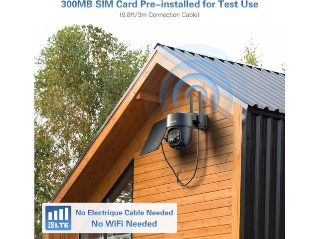 Xega 4G LTE Cellular Security Camera Solar with SIM Card,Wireless Outdoor No WiFi Security Camera,2K HD PTZ Night Vision Motion Detection 2 Way...