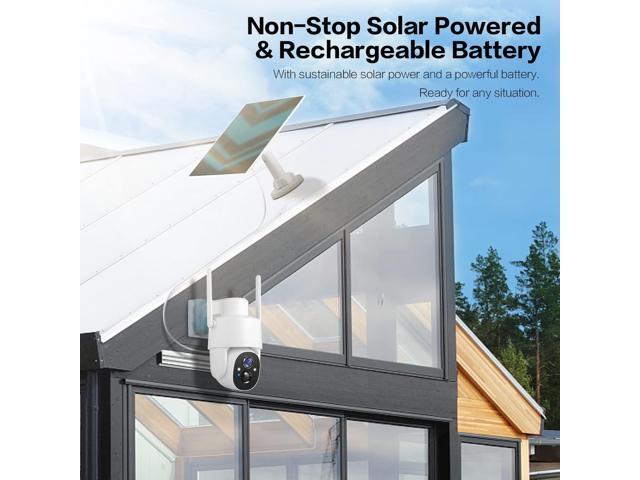 Solar Security Cameras Wireless Outdoor, 2K Pan Tilt 360° View Battery Powered 2-Way Talk Outdoor Camera Wireless 3MP PTZ WiFi Surveillance Cam...