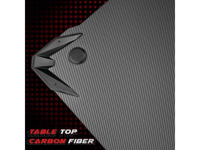 Homall Gaming Desk Computer Desk Gaming Table Z Shaped Pc Gaming Workstation Home Office Desk with Carbon Fiber Surface Cup Holder and Headphone...