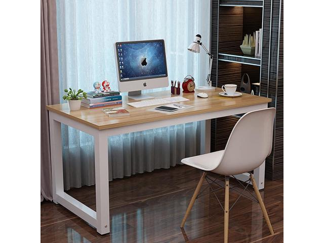 NSdirect Modern Computer Desk 63 Inch Large Office Desk, Writing Study Table for Home Office Desk Workstation Wide Metal Sturdy Frame Thicker Steel...