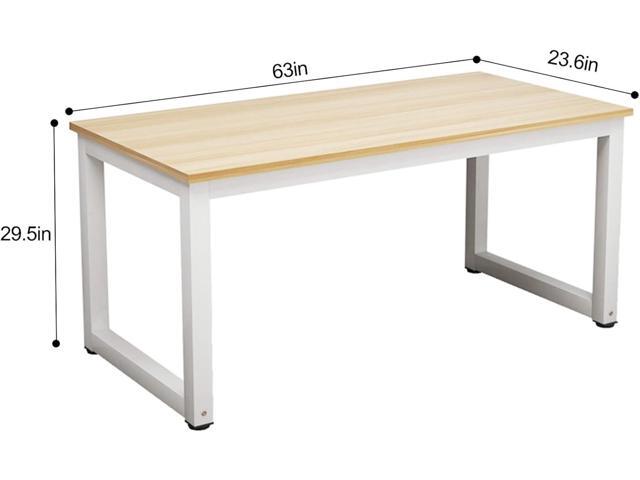 NSdirect Modern Computer Desk 63 Inch Large Office Desk, Writing Study Table for Home Office Desk Workstation Wide Metal Sturdy Frame Thicker Steel...