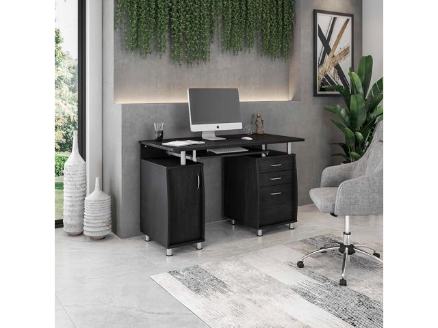 Techni Mobili 47.25' Ergonomic Computer Drawers & File Cabinet for Home Office Storage, Espresso Writing Desk