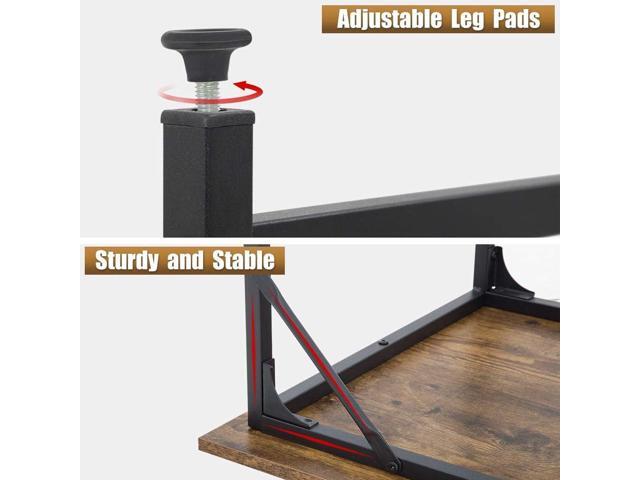 FDW Computer Desk Home Office Desk Gaming Desk Corner Writing Black Large 47L x 23W Student Art Modren Simple Style PC Wood and Metal Desk...