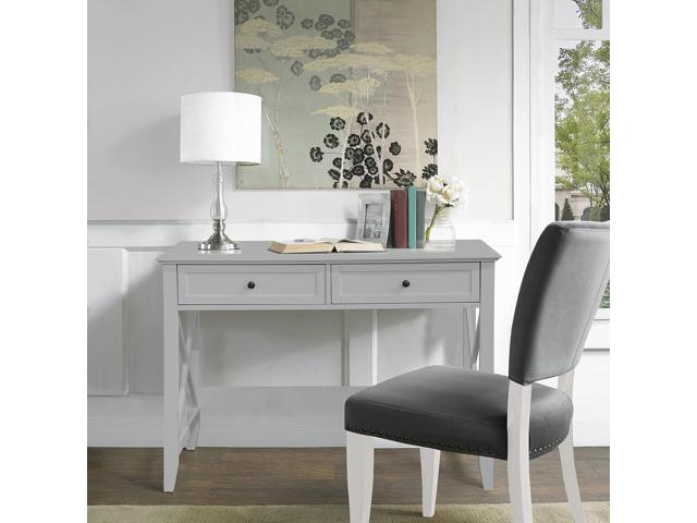 Lewahom Computer Desk with 2 Drawers, Elegant Home Office Writing Study Desk with Storage, Modern Simple Vanity Desk Console Table for Living Room,...