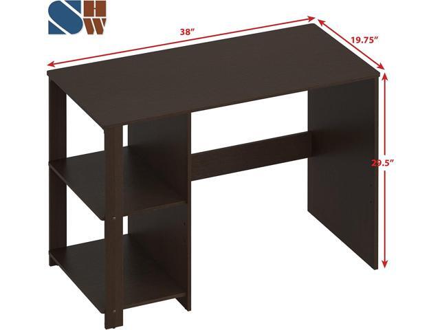SHW Home Office Computer Desk with Shelves, Espresso