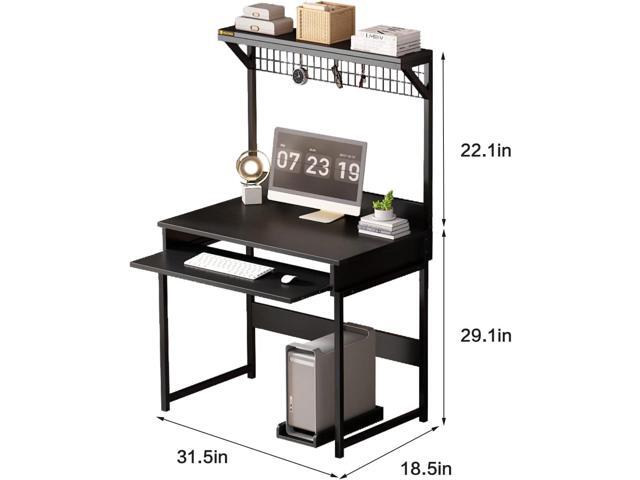 ALISENED 31.5' Computer Desk with Hutch, Office Desk Study Table Writing Desk Workstation PC Table for Home OfficeSpace Saving Design