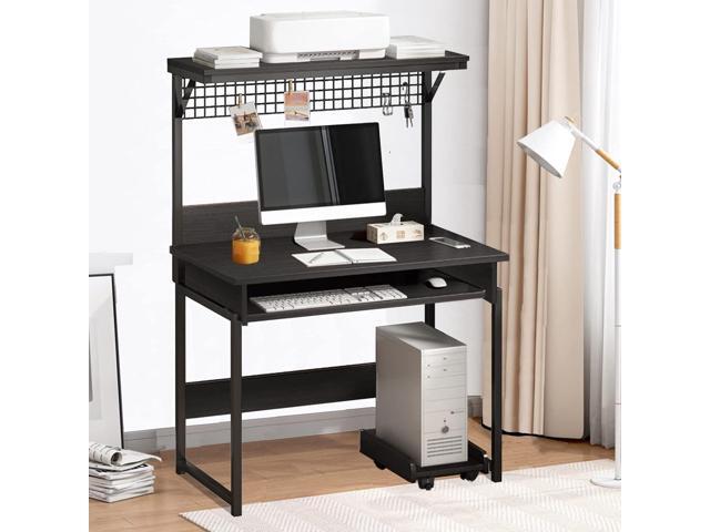 ALISENED 31.5' Computer Desk with Hutch, Office Desk Study Table Writing Desk Workstation PC Table for Home OfficeSpace Saving Design