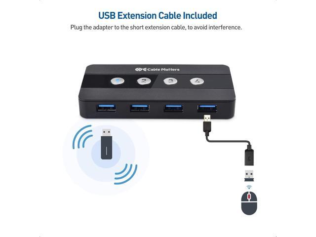 Cable Matters 4 Port USB 3.0 Switch Hub USB Sharing Switch for 4 Computers and USB Peripherals - Button or Wireless Remote Control Switching -...
