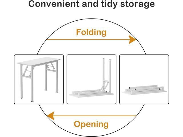 Need Office Computer Desk - 47.2L Sturdy and Heavy Duty Folding Laptop Table,Writing Table/Home Office Desk/Sewing Table,No Assembly Required,White...