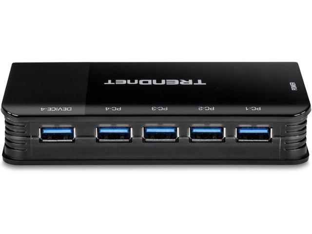 TRENDnet 4 Computer 4-Port USB 3.1 Sharing Switch, TK-U404, 4 x USB 3.1 for Computers, 4 x USB 3.1 for Devices, Flash Drive Sharing, Scanners, ...