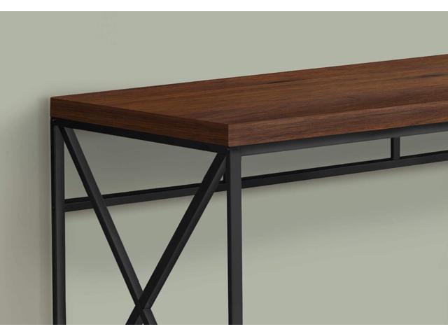 Monarch Specialties Modern Industrial Style-Home & Office Writing Table with Sturdy Crisscross Metal Computer Desk, 48' L, Cherry/Black Frame