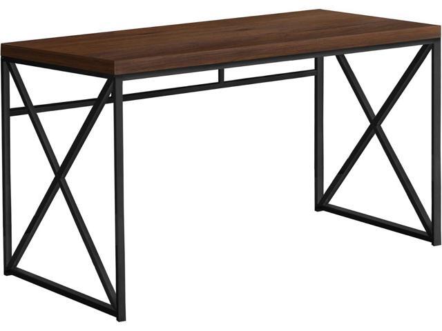 Monarch Specialties Modern Industrial Style-Home & Office Writing Table with Sturdy Crisscross Metal Computer Desk, 48' L, Cherry/Black Frame