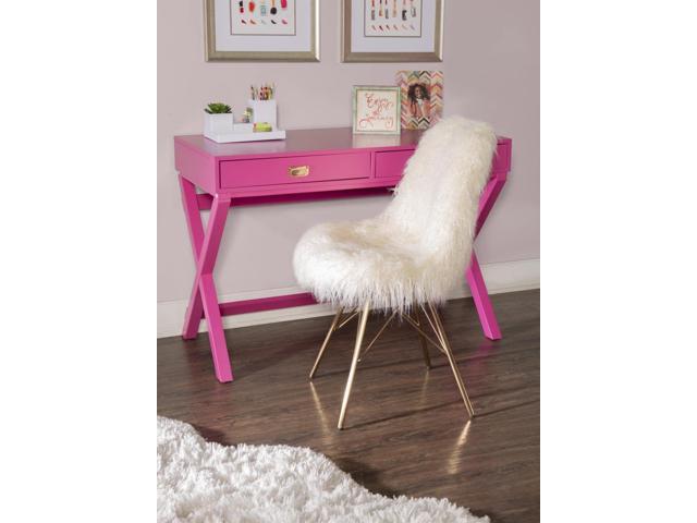 Linon PG138RSP01U Linon Home Decor Peggy Raspberry Pink Writing Desk Desk, Raspberry Pink, 44'W x 20'D x 30'H