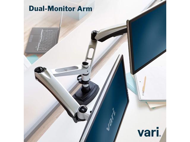 Vari Dual Monitor Arm - VESA Monitor Mount w/ 360 Degree Adjustment - Monitors up to 27 inches, 19.8 lbs - Double Monitor Arms with Full...