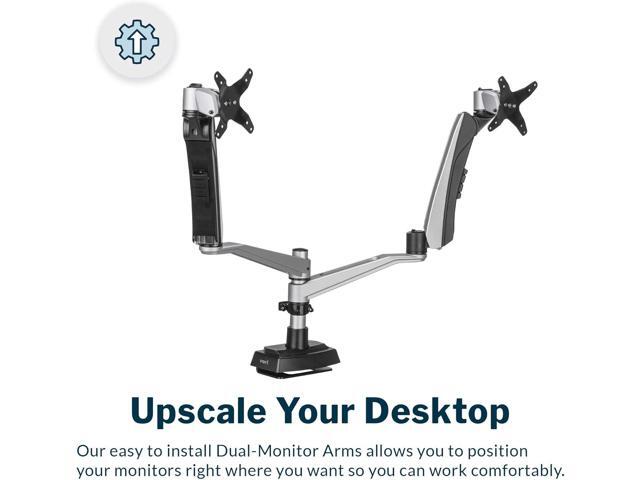 Vari Dual Monitor Arm - VESA Monitor Mount w/ 360 Degree Adjustment - Monitors up to 27 inches, 19.8 lbs - Double Monitor Arms with Full...