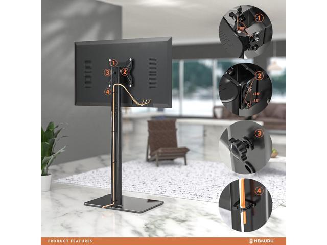 Universal TV Stand Monitor with Mount 100 Degree Swivel Height Adjustable and Tilt Function for 19 to 43 inch LCD, LED OLED TVs,Space Saving...