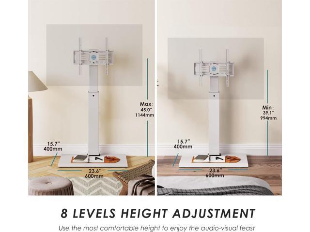 FITUEYES Iron Base Floor TV Stand with 60 Degree Swivel Universal Stand for 32-65 inch TVs up to 88lbs with Height Adjustable Mount and Wire...