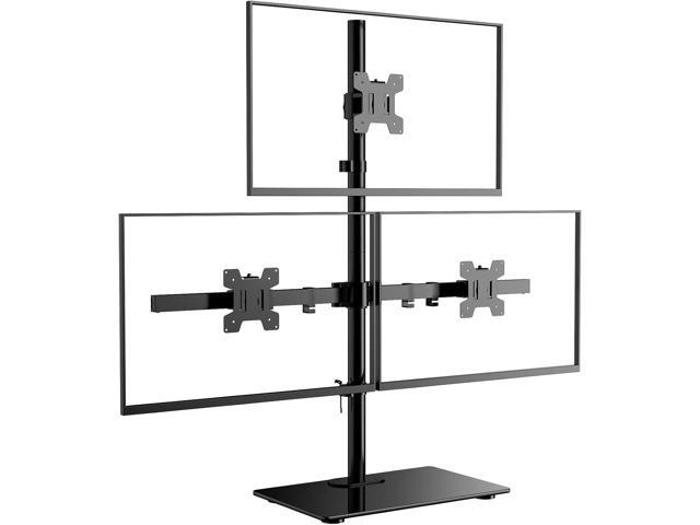 WALI Triple Monitor Stand, Height Adjustable Free-Standing Monitor Desk Mount, fits 3 Computer Screens up to 27 Inch, Holds up to 22lbs per Arm...