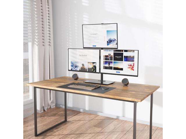 WALI Triple Monitor Stand, Height Adjustable Free-Standing Monitor Desk Mount, fits 3 Computer Screens up to 27 Inch, Holds up to 22lbs per Arm...