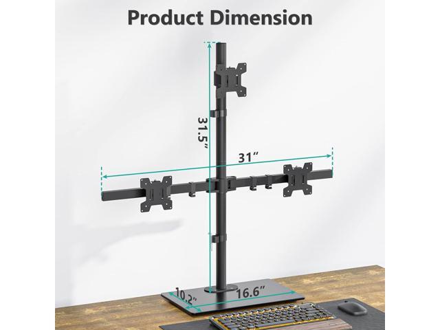 WALI Triple Monitor Stand, Height Adjustable Free-Standing Monitor Desk Mount, fits 3 Computer Screens up to 27 Inch, Holds up to 22lbs per Arm...