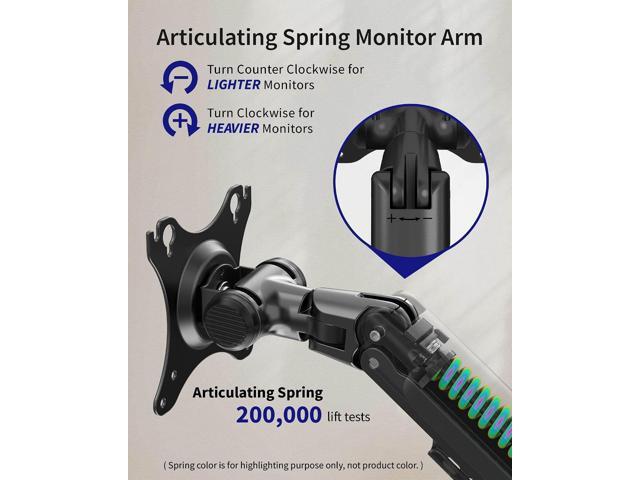 Single Monitor Mount - Single Monitor Arm Desk Mount, Fully Adjustable Computer Monitor Arm with VESA Mount Fits 13-40' Flat/Curved Monitors...