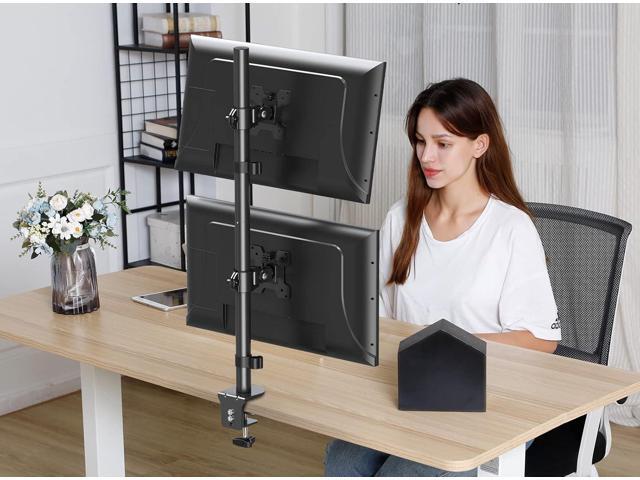 MOUNT PRO Vertical Dual Monitor Stand, Stacked Monitor Mount for 2 Monitors Up to 32 inches, Computer Monitor Arm with Swivel, Tilt, Height...