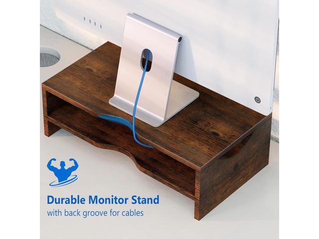 Zimilar Monitor Stand Riser, 2 Tiers Laptop Computer Monitor Riser for PC Screen, iMac, Desktop Wooden Screen Monitor Stand Riser with Storage for...