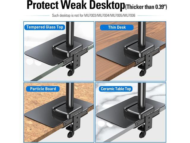 MOUNTUP Monitor Mount Reinforcement for Tempered Glass Desk, Monitor Arm Plate, Steel Bracket for Thin and Most Fragile Table, for Desk C Clamp...