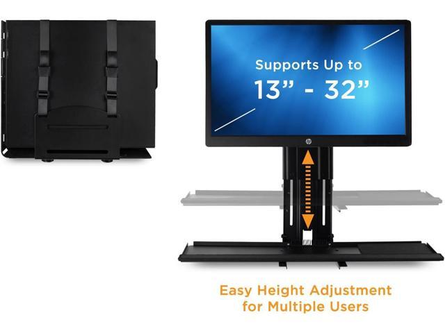 Mount-It! Monitor and Keyboard Wall Mount with CPU Holder, Height Adjustable Standing VESA Keyboard Tray, 25 Inch Wide Platform with Mouse Pad...