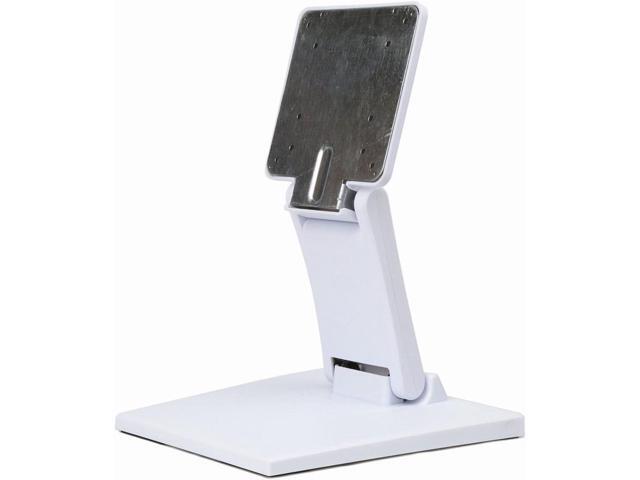 Single Adjustable LCD Monitor Stand Mount Folding VESA Monitor Desk Stand with VESA Hole 75x75mm 100x100mm (White)