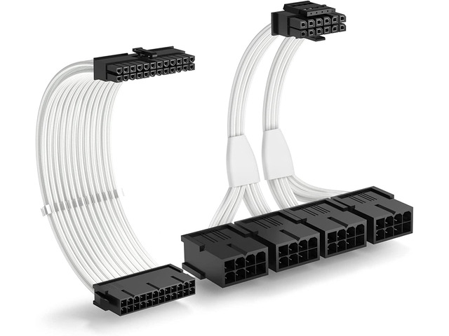 Agtray PCI-e 5.0 RTX 4090 4080 Power Cable Extender Cord with ATX 24Pin Motherboard Extension Cable, 12VHPWR PCIE 5.0 GPU Sleeved Extension Cord...