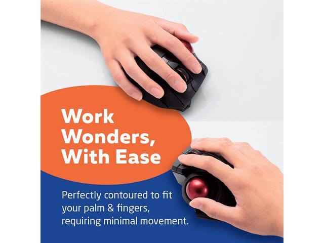 ELECOM EX-G Pro Trackball Mouse, Wired, Wireless, Bluetooth, 3 Types Connection, Thumb Control, 8-Button Function, Ergonomic Design, 34 Smooth Red...