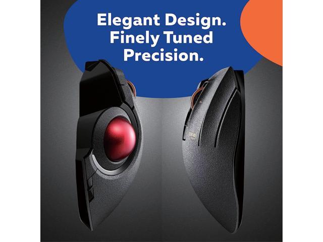 ELECOM EX-G Pro Trackball Mouse, Wired, Wireless, Bluetooth, 3 Types Connection, Thumb Control, 8-Button Function, Ergonomic Design, 34 Smooth Red...