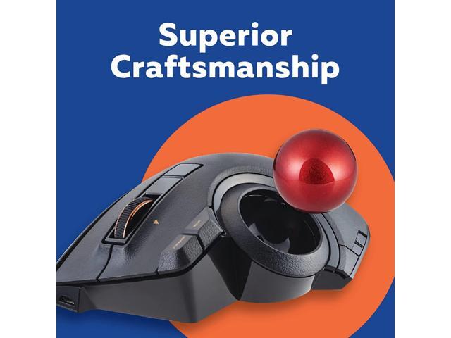 ELECOM EX-G Pro Trackball Mouse, Wired, Wireless, Bluetooth, 3 Types Connection, Thumb Control, 8-Button Function, Ergonomic Design, 34 Smooth Red...