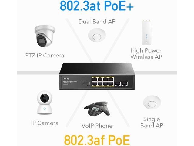 Cudy 8 Port PoE+ Switch with 2 Uplink Ports 120W, 8 10/100Mbps PoE+@120W, Extend/VLAN Mode, 802.3af, 802.3at Standard, Fanless, Watchdog, Plug and...