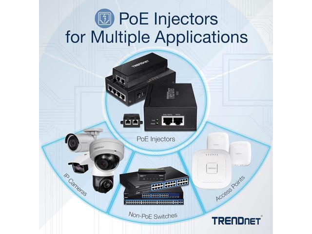 TRENDnet 65W 4-Port Gigabit PoE+ Injector, TPE-147GI, 4 x Gigabit Ports(Data in), 4 x gigabit PoE Ports(Data + PoE Out), Multi-Port PoE+ Injector...