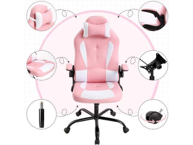 Gaming Chair Office Chair Desk Chair Ergonomic High Back Computer Chair with Lumbar Support Flip-up Arms Headrest PU Leather Swivel Task Chair for...