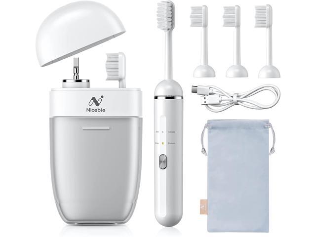 Niceble Electric Toothbrush with Drying Function, Portable Sonic Toothbrush Equipped with Travel Case & Mouthwash Cup, Rechargeable Power.