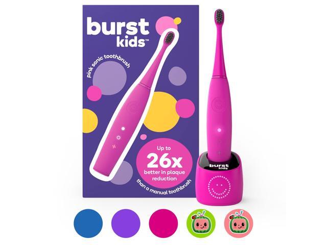 BURSTkids Kids Electric Toothbrush, Soft Bristle Kid & Toddler Toothbrush, 2-Minute Timer, Rechargeable Battery, Easy-Grip Silicone Handle, 2 Brush...