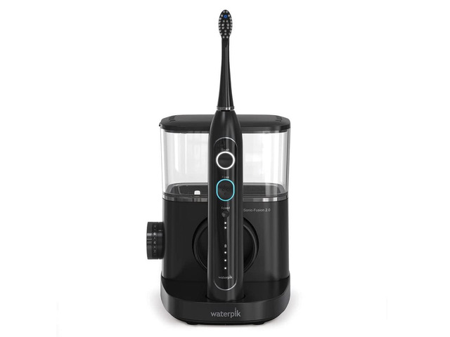 Waterpik Sonic-Fusion 2.0 Professional Flossing Toothbrush, Electric Toothbrush and Water Flosser Combo In One, Black