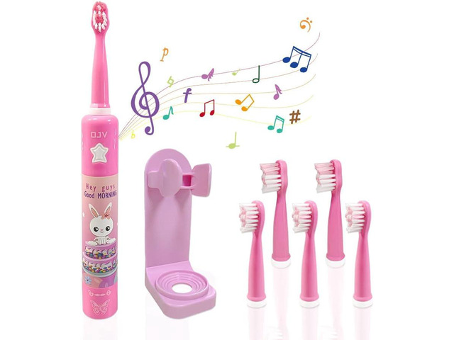 OJV 8620 Musical Electric Toothbrushes for Kids Children, 3 Modes 2 Min Timer, 6 Bristles Rechargeable Power Smart Sonic Music Play Song Toothbrush...