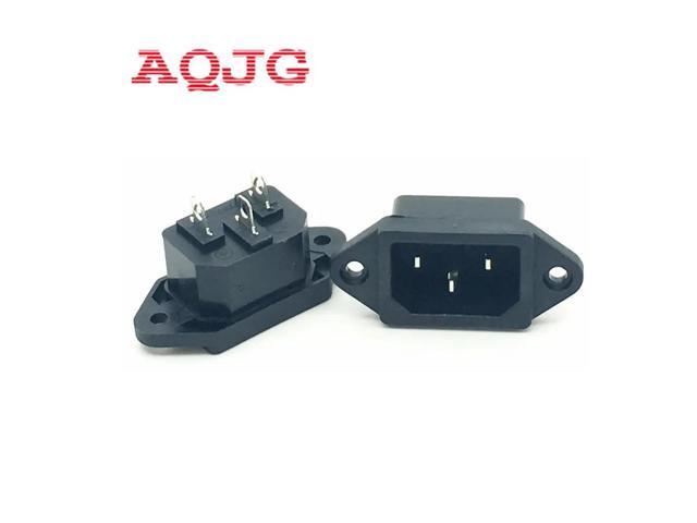 Selling 10 Pcs Black 3 Pins IEC320 C14 Inlet Power Plug Socket AC 250V 10A
