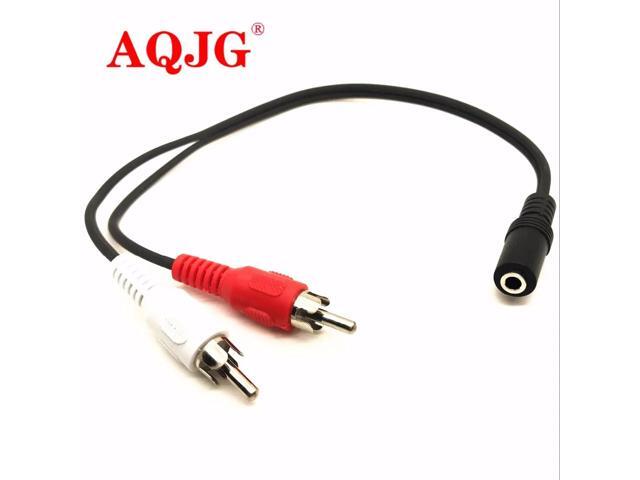 3.5mm Plug Female Jack to 2 RCA Male Stereo Audio Cable Adapter Y Splitter Converter 30cm