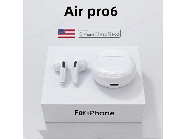 Original Air Pro 6 Wireless Headphones Fone Bluetooth Earphones Mic Pods In Ear Earbuds Earbuds sport Headset For Color: purple (07)