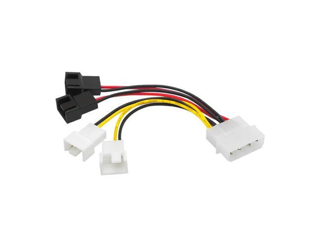 1pcs 4-Pin Molex To 3-Pin Fan Power Cable Adapter Connector 12v*2/ 5v*2 Computer Cooling Fan Cables For CPU PC Case Fan Cable