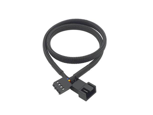 Sleeve 4 pin PWM Fan Power Splitter Extensin Cable,Motherboard 4pin Fan Connector to 2 3 4 5 Spliter Hub Sleeving Adapter Cord (PMW 1x2 26CM)