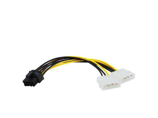 18cm 8Pin To Dual 4Pin Video Card Power Cord Y Shape 8 Pin PCI Express To Dual 4 Pin M-olex Graphics Card Power Cable