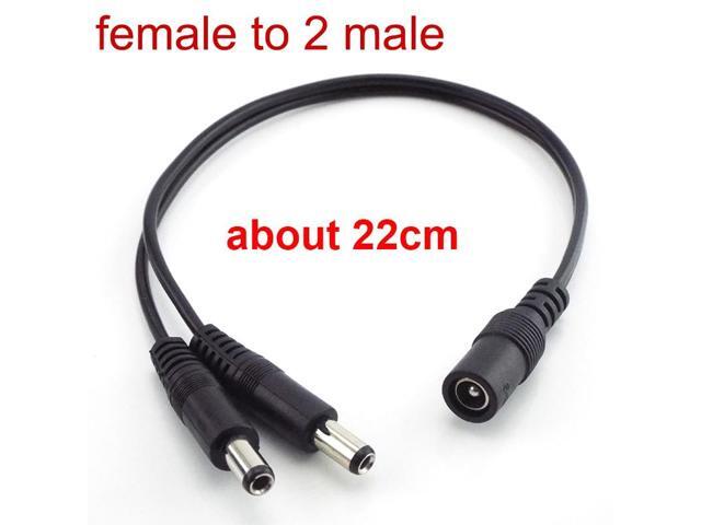 2.1x5.5mm CCTV Security Camera 1 DC Female To 2/3/4/5/6/8 Male Plug Power Cord Adapter Connector Cable Splitter for LED Strip(1 to 2 short)