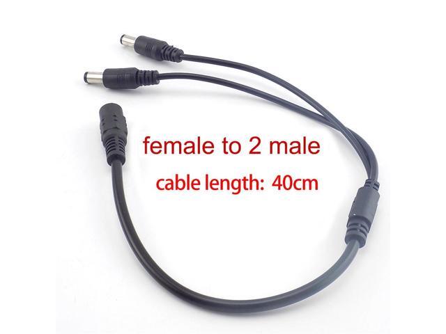 2.1x5.5mm CCTV Security Camera 1 DC Female To 2/3/4/5/6/8 Male Plug Power Cord Adapter Connector Cable Splitter for LED Strip(1 to 2 short)