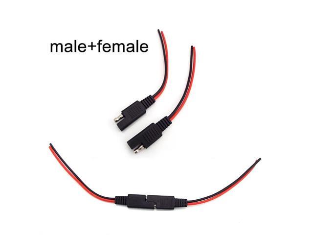 2PCS/Set DIY SAE Power Automotive Extension Cable 18AWG 10CM Solar Battery Plug Wire SAE Connector Cable